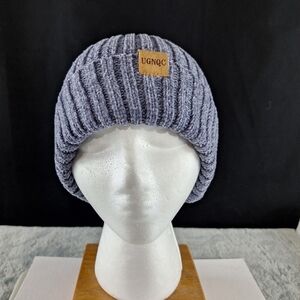 Gray Knit Beanie Hat